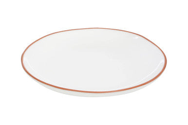 Orsina Calisto White Glazed Terracotta Dinner Plate – Modern Tableware