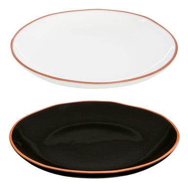 Orsina Calisto White Glazed Terracotta Dinner Plate – Modern Tableware