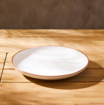 Orsina Calisto White Glazed Terracotta Dinner Plate – Modern Tableware
