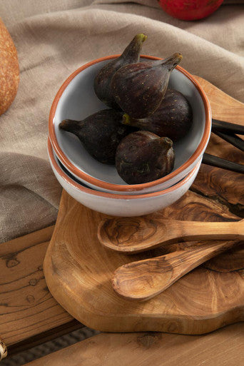 Orsina Calisto Terracotta Mini Bowls – Set of 2 White Glazed Servers