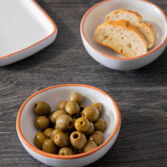 Orsina Calisto Terracotta Mini Bowls – Set of 2 White Glazed Servers