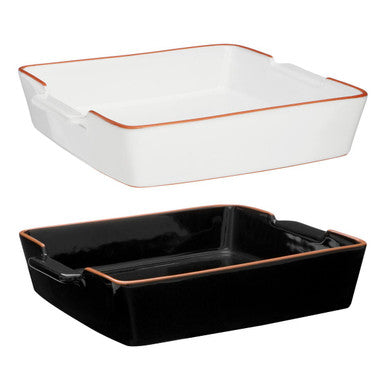 Orsina Calisto Terracotta White Glazed Oven-to-Table Baking Dish