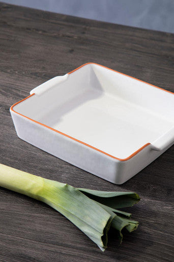 Orsina Calisto Terracotta White Glazed Oven-to-Table Baking Dish