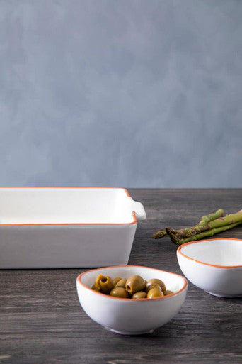 Orsina Calisto Terracotta White Glazed Oven-to-Table Baking Dish