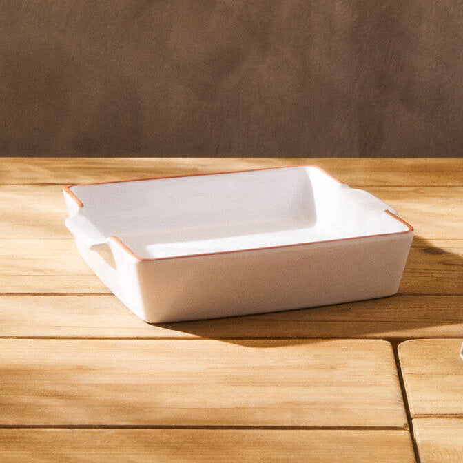 Orsina Calisto Terracotta White Glazed Oven-to-Table Baking Dish