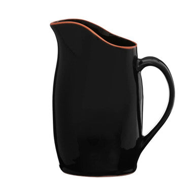 Orsina Calisto Terracotta Pitcher – Black Glazed Modern Serveware