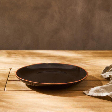 Orsina Calisto Black Glazed Terracotta Dinner Plate – Modern Tableware