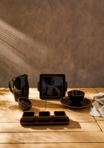 Orsina Calisto Cereal Bowl – Black Glazed Terracotta Tableware