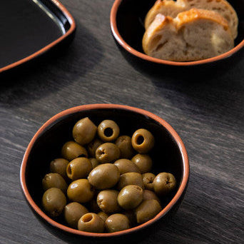Orsina Calisto Black Glazed Terracotta Small Dipping Bowls - Set of 2