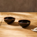 Orsina Calisto Black Glazed Terracotta Small Dipping Bowls - Set of 2