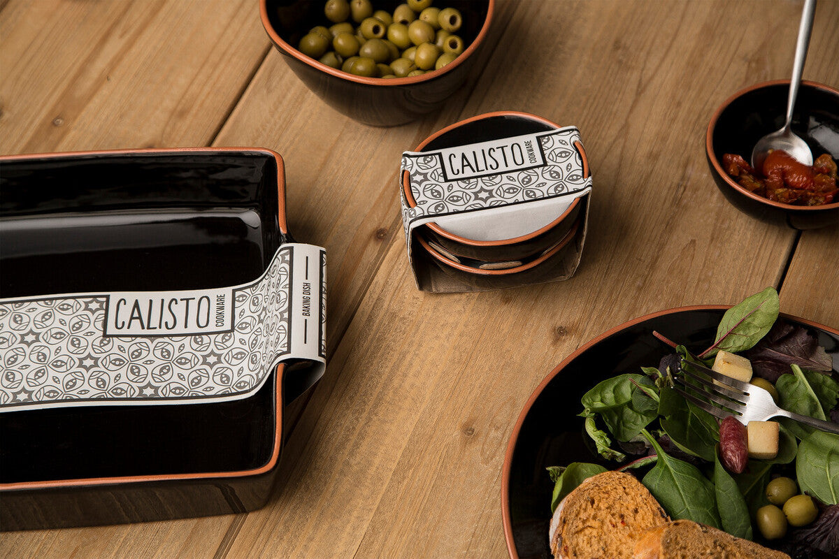 Orsina Calisto Black Glazed Terracotta Small Dipping Bowls - Set of 2