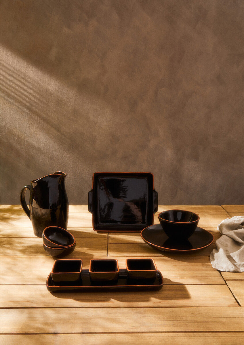 Orsina Calisto Terracotta Oven-to-Table Dish | Black Glazed Roaster
