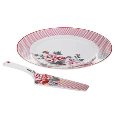 Orsina Pippa Cake Plate and Slice Set – Floral Ceramic Serveware