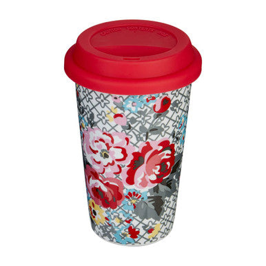 Orsina Taza Floral Ceramic Travel Mug with Silicone Lid – 12oz Cup