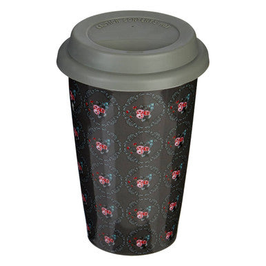 Orsina Ceramic Travel Mug – Ditsy Floral Insulated Cup with Lid