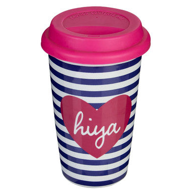 Orsina Taza Hiya Ceramic Travel Mug with Silicone Lid – 12oz Coffee Cup