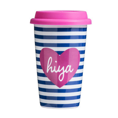 Orsina Taza Hiya Ceramic Travel Mug with Silicone Lid – 12oz Coffee Cup
