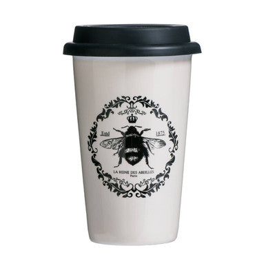 Orsina Queen Bee Ceramic Travel Mug – Insulated Coffee Cup with Lid