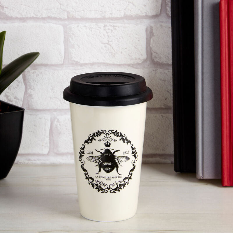 Orsina Queen Bee Ceramic Travel Mug – Insulated Coffee Cup with Lid