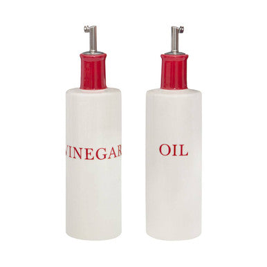 Orsina Hollywood Oil and Vinegar Set – Cream Stoneware Cruets
