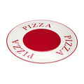 Orsina Hollywood Pizza Plate – Cream Stoneware Platter with Red Trim