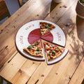 Orsina Hollywood Pizza Slice Plates – 6 Piece Red Trim Stoneware Set