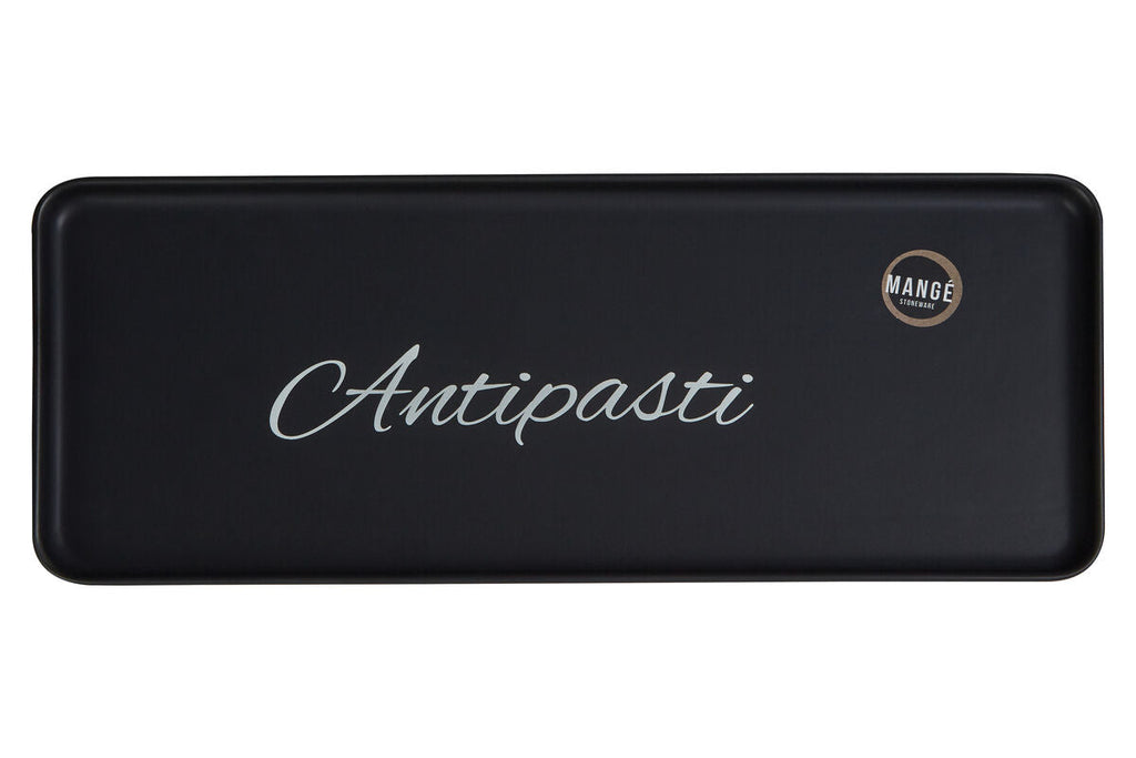 Orsina Mange Antipasti Serving Plate – Black Ceramic Platter