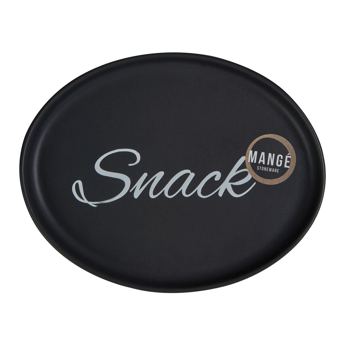 Orsina Mange Oval Snack Plate – Matte Black Minimalist Serving Platter