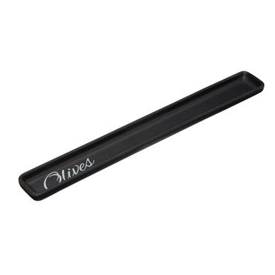 Orsina Mange Rectangular Olive Dish | Matte Black Ceramic Serveware