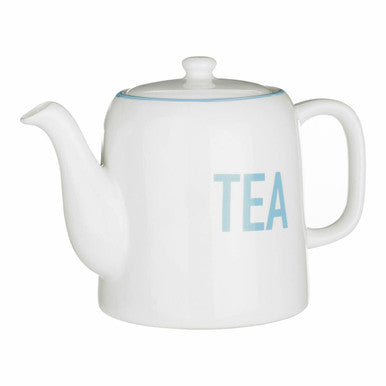 Orsina Homestead Teapot – White and Blue Ceramic Tea Service Pot
