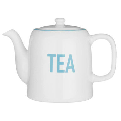 Orsina Homestead Teapot – White and Blue Ceramic Tea Service Pot