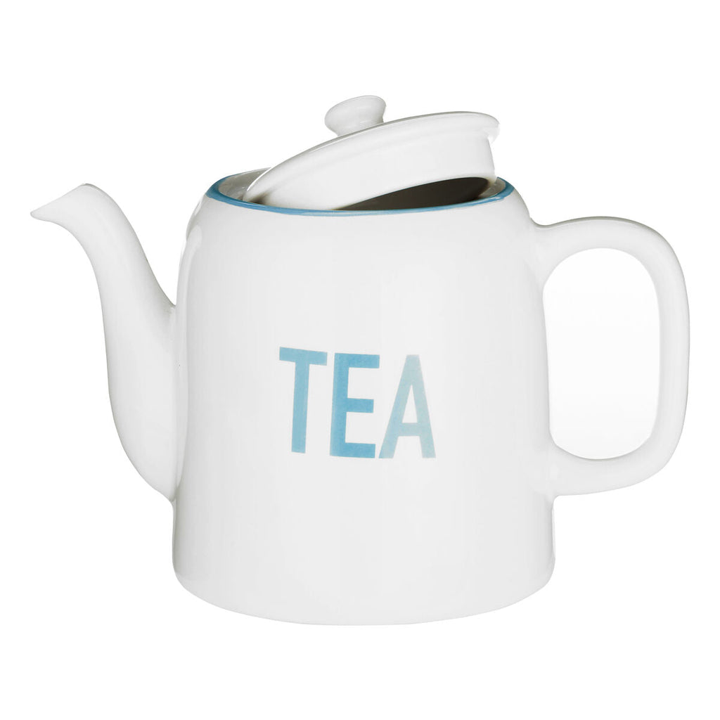 Orsina Homestead Teapot – White and Blue Ceramic Tea Service Pot