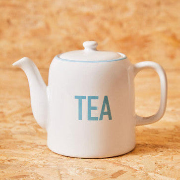 Orsina Homestead Teapot – White and Blue Ceramic Tea Service Pot