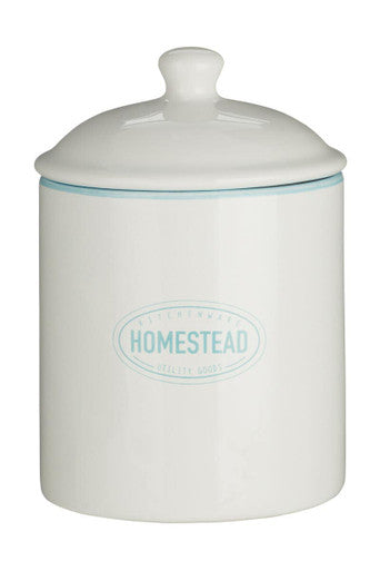 Orsina Homestead Coffee Canister – Airtight White & Blue Storage Jar