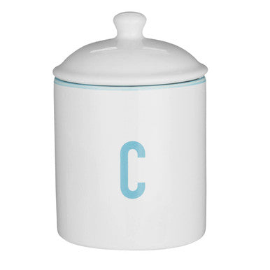 Orsina Homestead Coffee Canister – Airtight White & Blue Storage Jar
