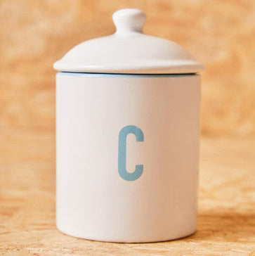 Orsina Homestead Coffee Canister – Airtight White & Blue Storage Jar