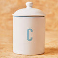 Orsina Homestead Coffee Canister – Airtight White & Blue Storage Jar