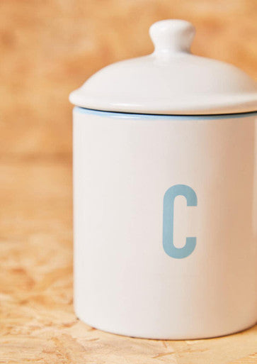 Orsina Homestead Coffee Canister – Airtight White & Blue Storage Jar