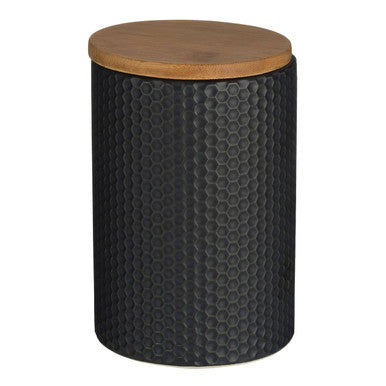 Orsina Geome 750ml Black Canister with Bamboo Lid – Kitchen Storage