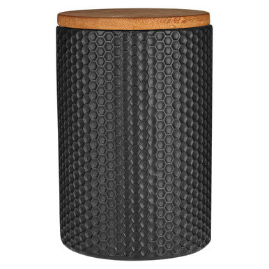 Orsina Geome 750ml Black Canister with Bamboo Lid – Kitchen Storage