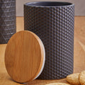 Orsina Geome 750ml Black Canister with Bamboo Lid – Kitchen Storage