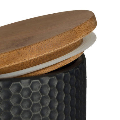 Orsina Geome 750ml Black Canister with Bamboo Lid – Kitchen Storage