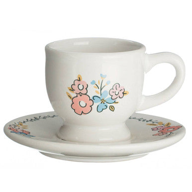 Orsina Pretty Things Floral Ceramic Egg Cup with Handle – Pastel Design