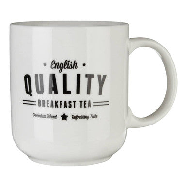 Orsina White Ceramic Tea Mug – Vintage English Breakfast Style Cup