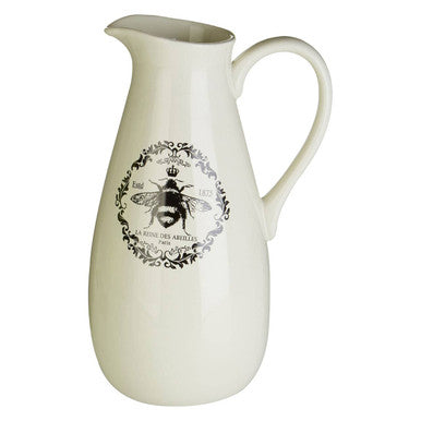 Orsina Queen Bee Monochrome Pitcher – Ceramic Serving Jug for Drinks