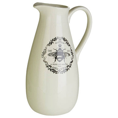 Orsina Queen Bee Monochrome Pitcher – Ceramic Serving Jug for Drinks