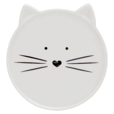 Orsina Ivory Cat Ceramic Mug and Coaster Set – Cute Desk Drinkware