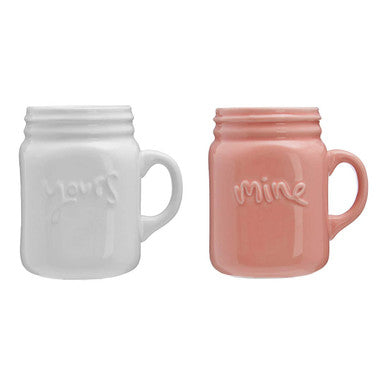 Orsina Ceramic Coffee Mugs - Yours and Mine Couple Gift Set, 2-Piece