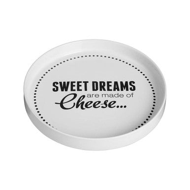 Orsina Cheese Board with Glass Dome – White Ceramic Serving Platter