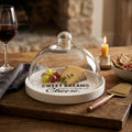 Orsina Cheese Board with Glass Dome – White Ceramic Serving Platter